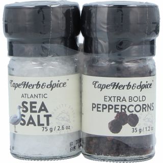  - Cape Herb & Spice Sea Salt / Black Pepper Set 110g